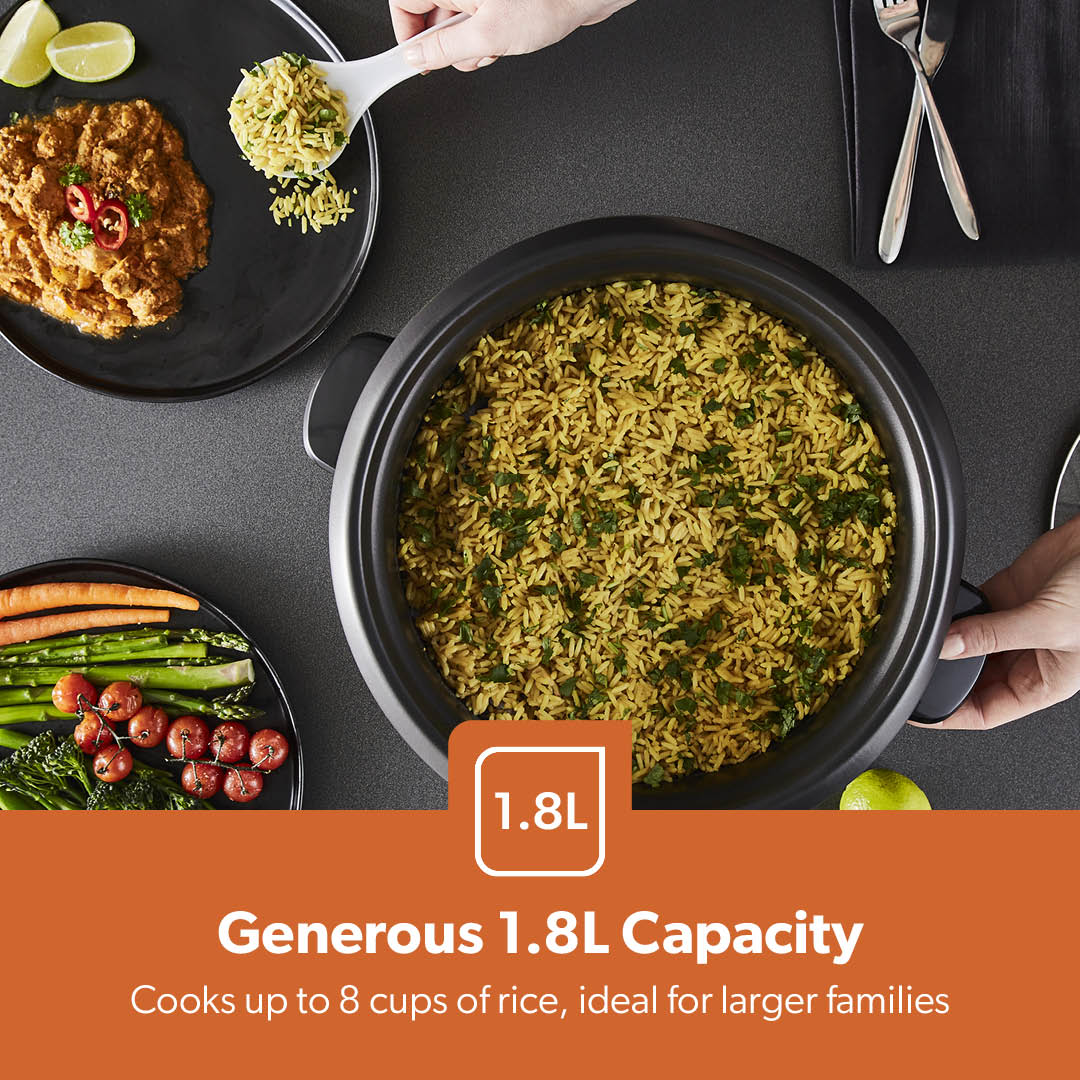 1.8L Non-Stick Stainless Steel Rice Cooker and Steamer 700W