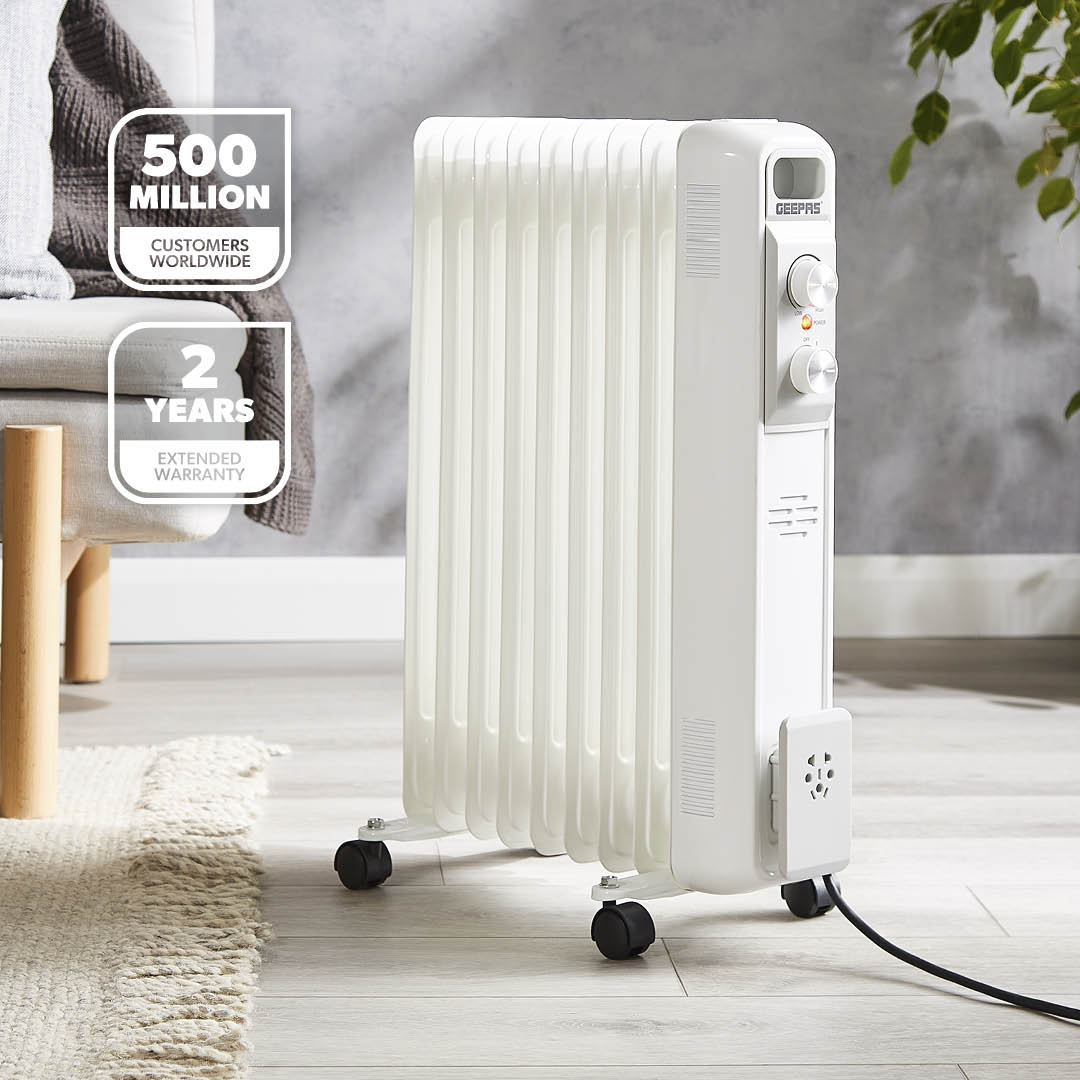 9-Fin Portable Electric Oil-Filled Radiator Heater