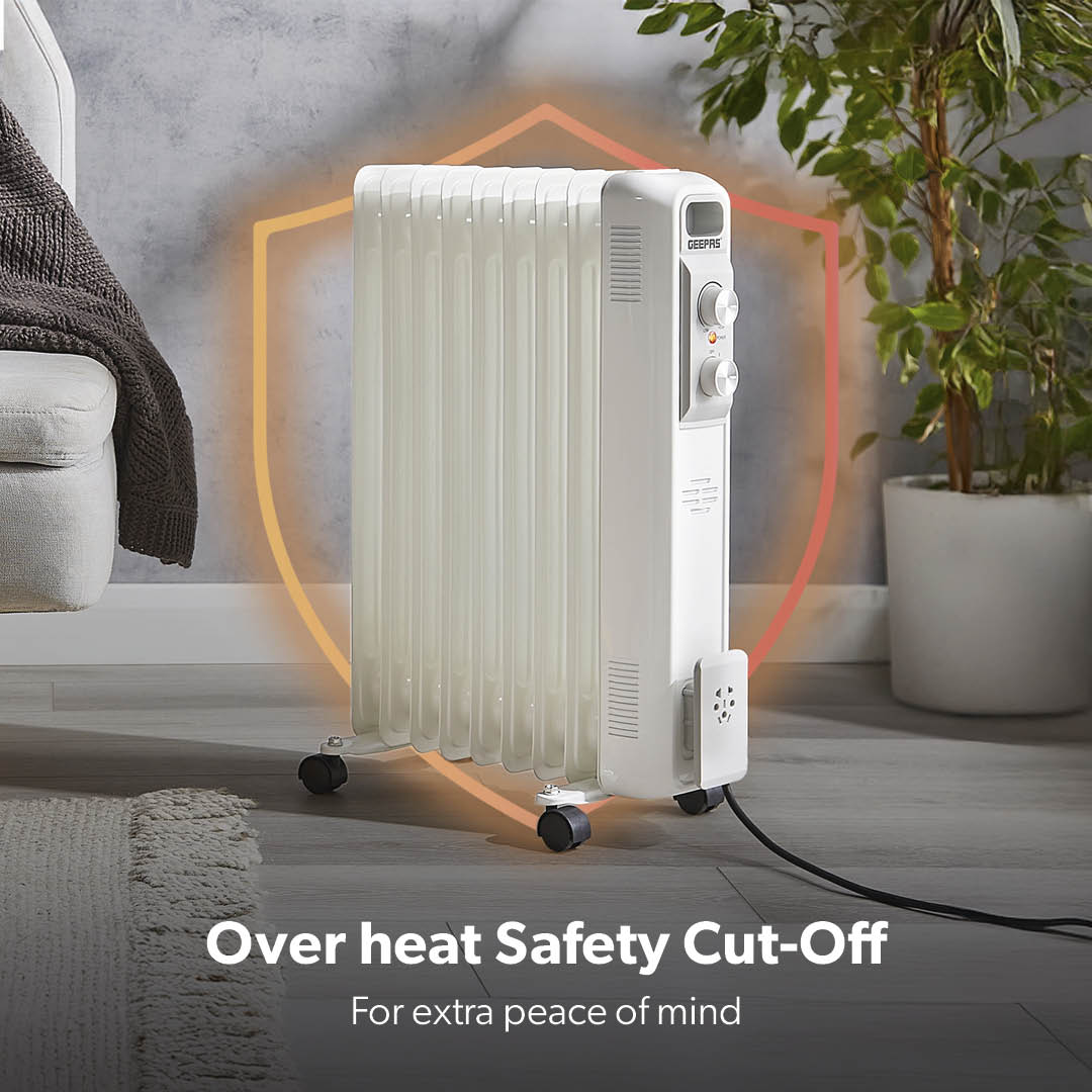 9-Fin Portable Electric Oil-Filled Radiator Heater