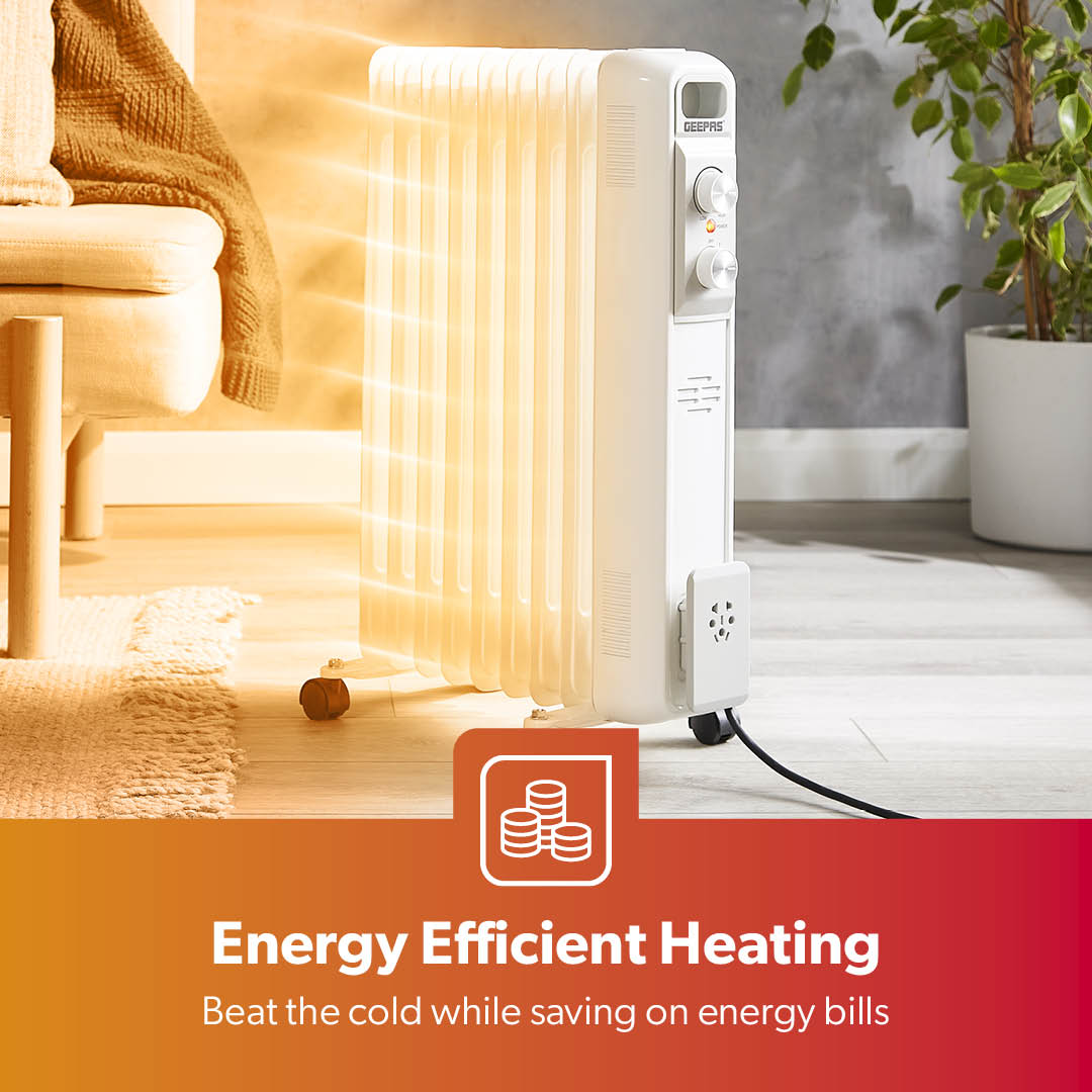 9-Fin Portable Electric Oil-Filled Radiator Heater