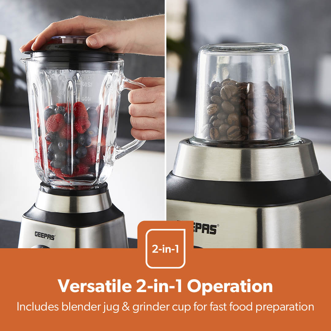 2-In-1 LED Jug Blender With Coffee Grinder 1.5L