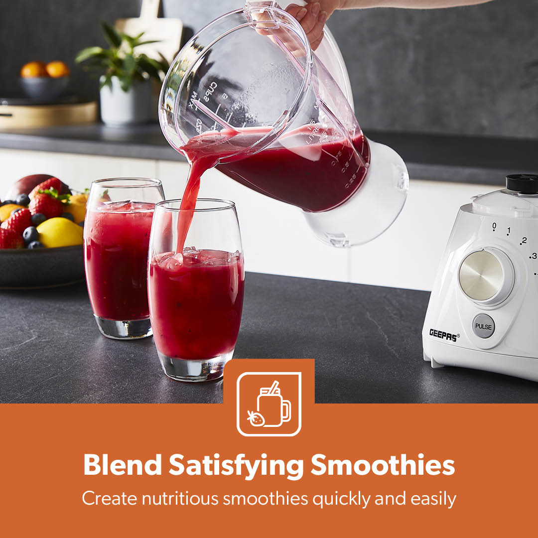2-In-1 White Portable Food Jug Blender & Grinder 1.5L