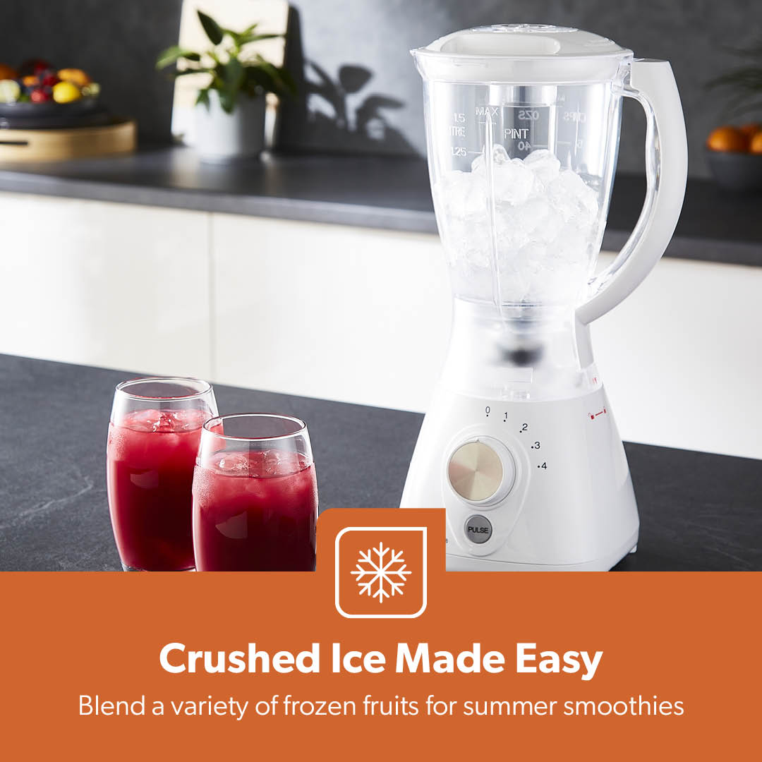 2-In-1 White Portable Food Jug Blender & Grinder 1.5L