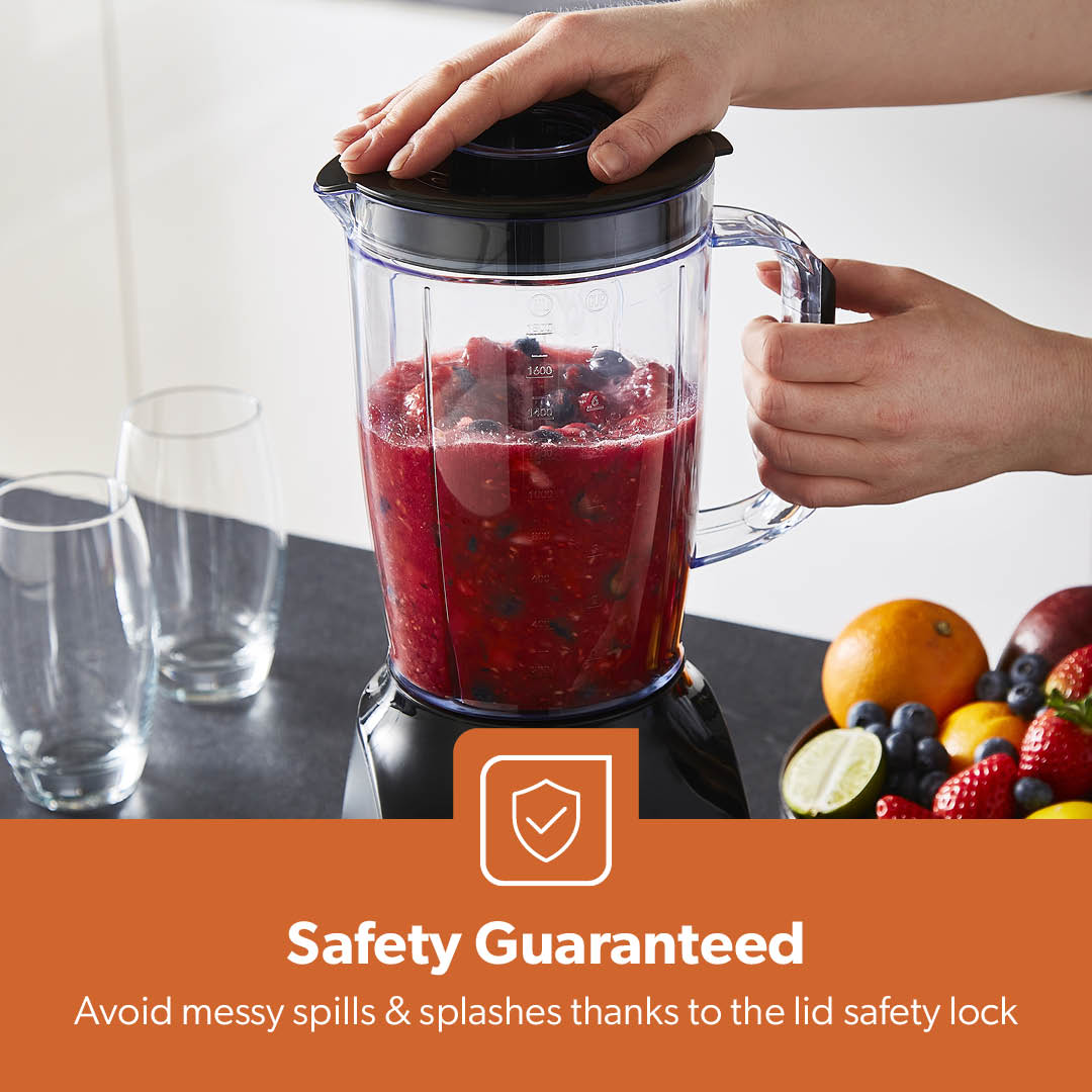 1.8L Black 2-In-1 Food Jug Blender With Spice and Grinder 600W