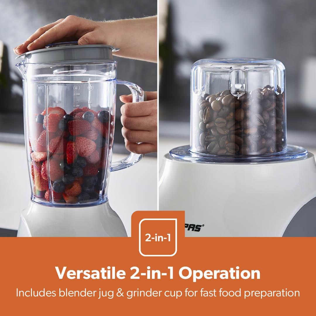 600W White Dual-Purpose Food Jug Blender With 1.8L Jar