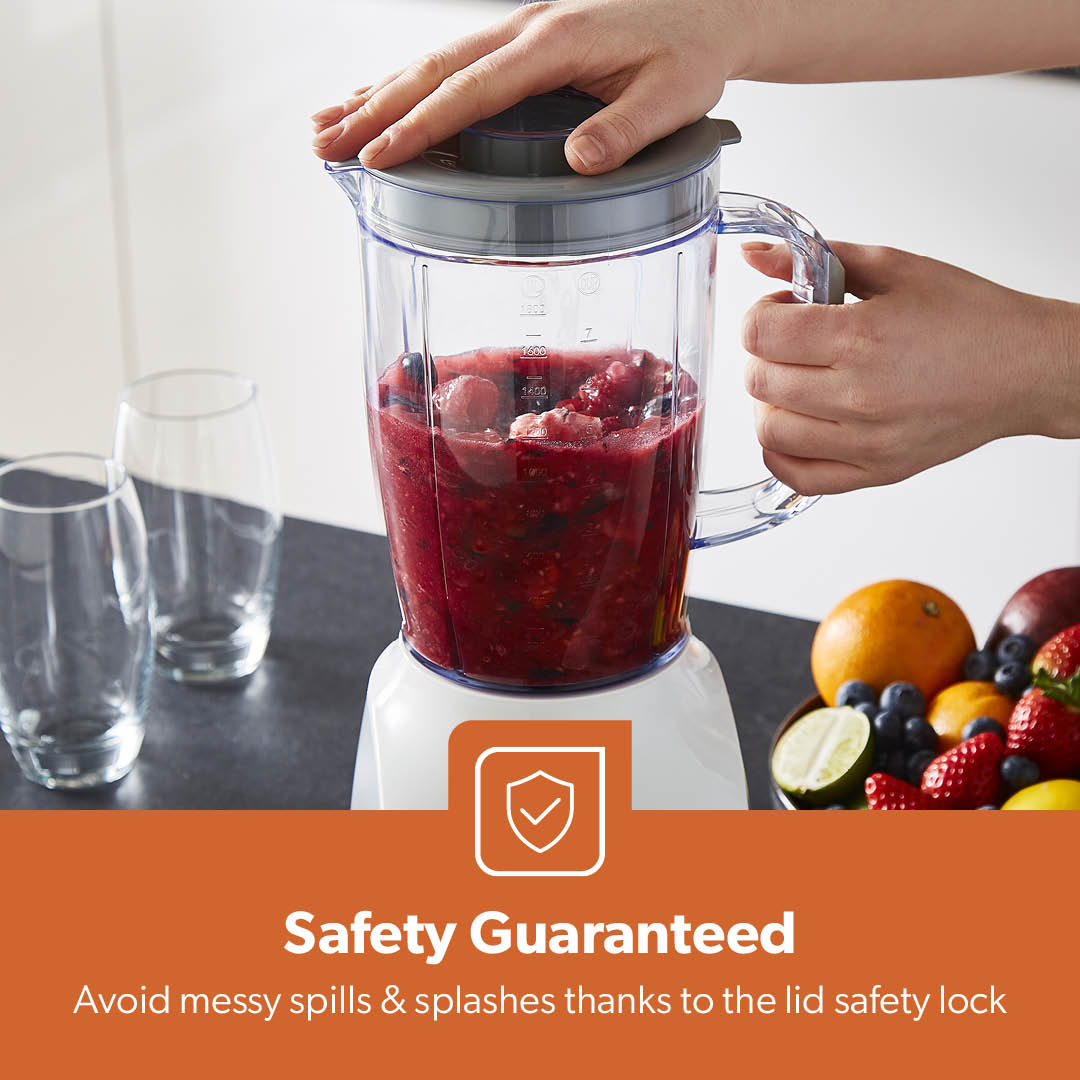 600W White Dual-Purpose Food Jug Blender With 1.8L Jar