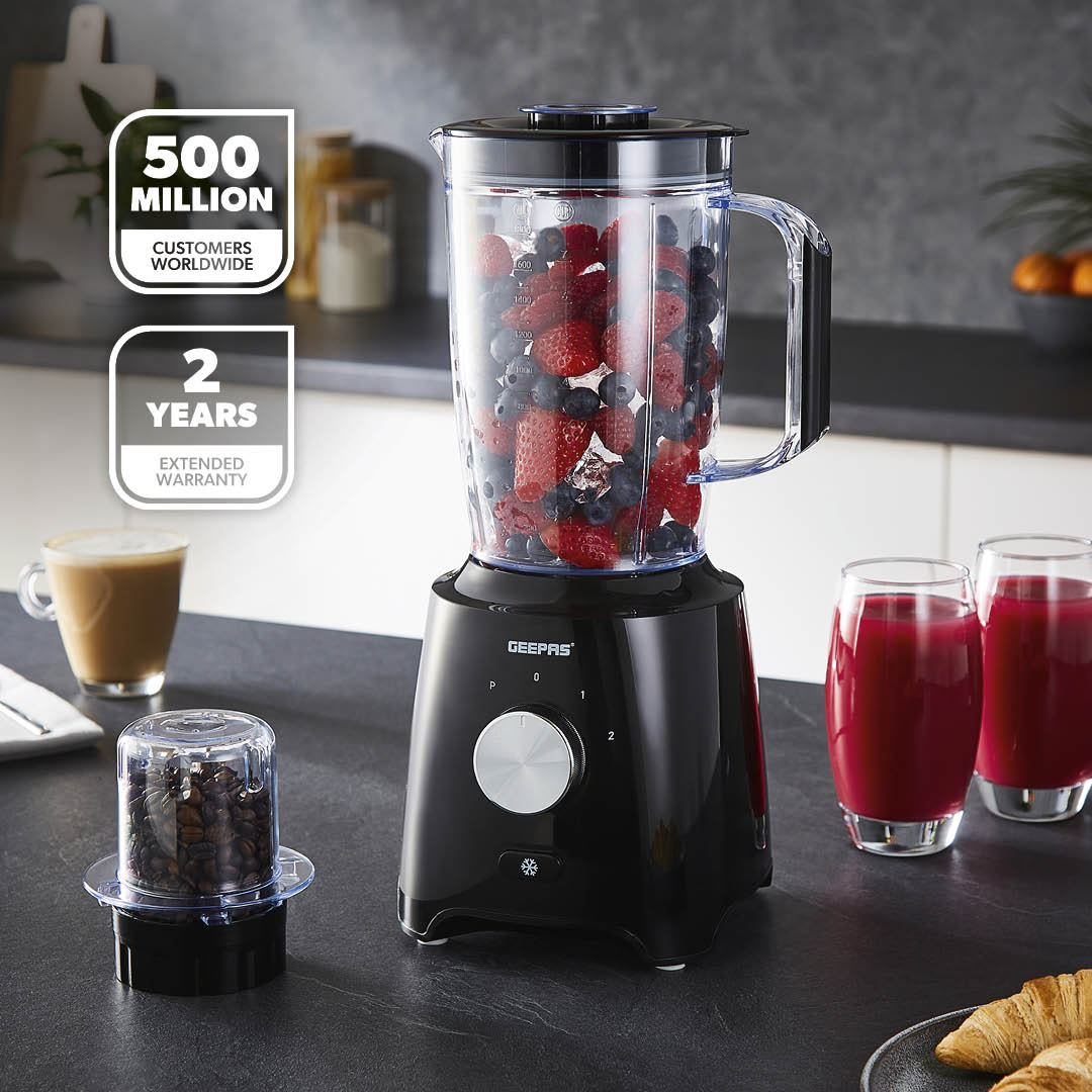 2-In-1 Black Portable Blender Smoothie Maker & Spice Grinder