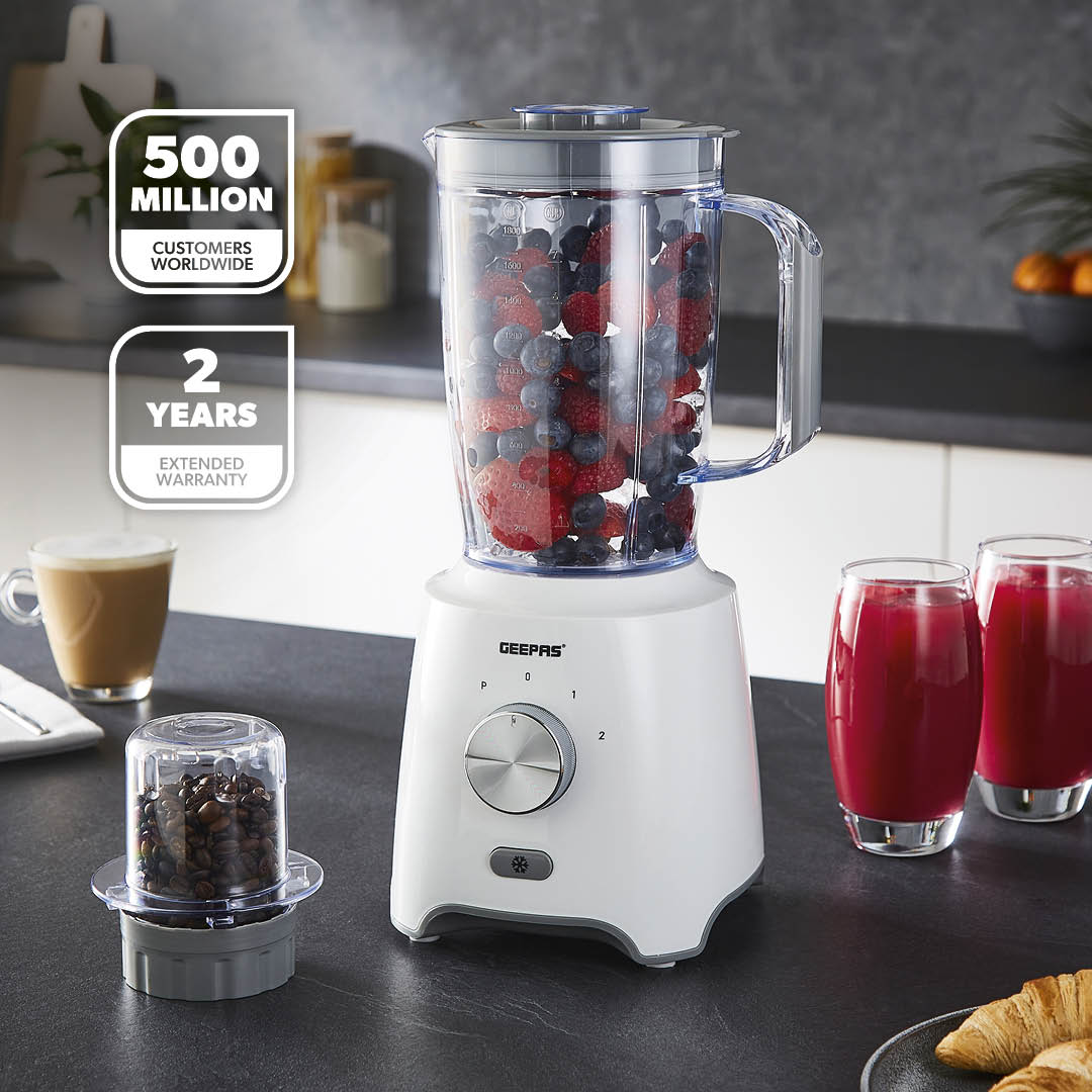 2-In-1 White Powerful Smoothie Blender & Coffee Grinder