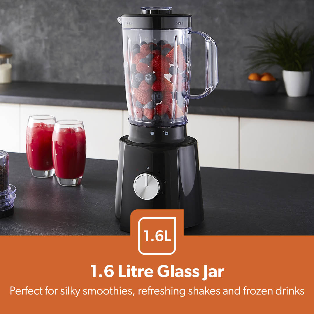2-In-1 High-Speed 1.6L Jug Blender and Smoothie Maker