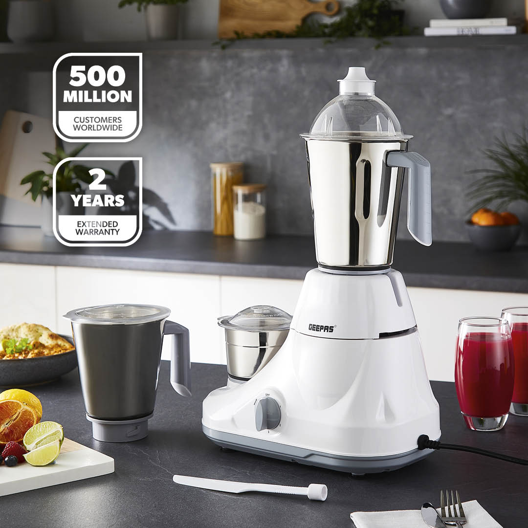 750W 3-In-1 Mixer Grinder Wet & Dry Grinding and 3-Speed Control