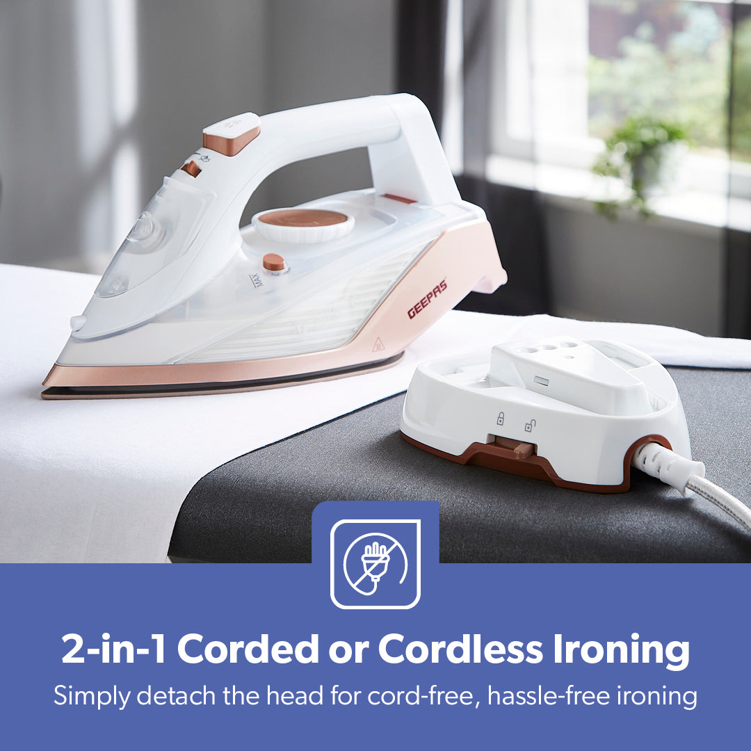 2-In-1 Self-Cleaning Cored and Cordless Steam Iron