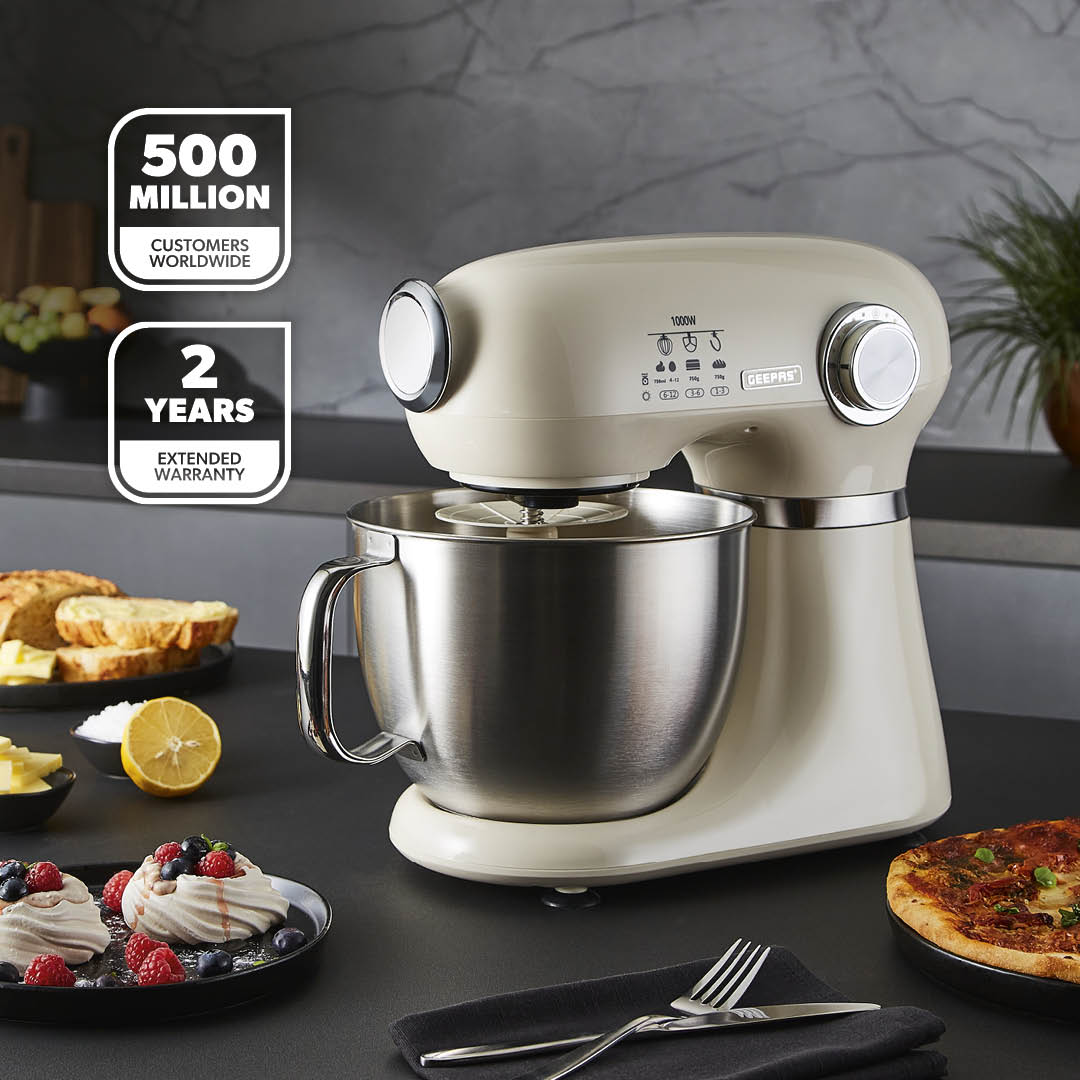 1000W 5L Cream Stand Mixer Electric Food Mixer With 12-Speeds