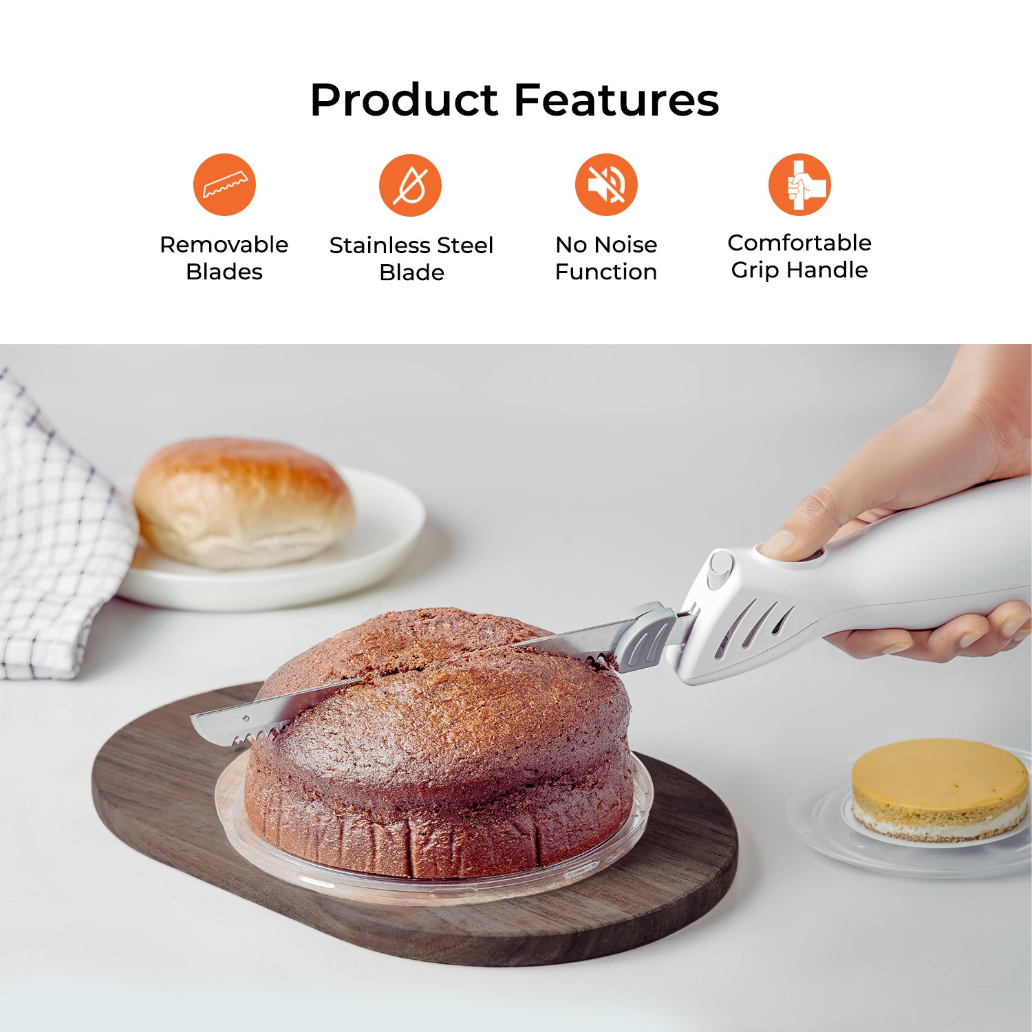 100W No-Noise Electric Carving Knife In White