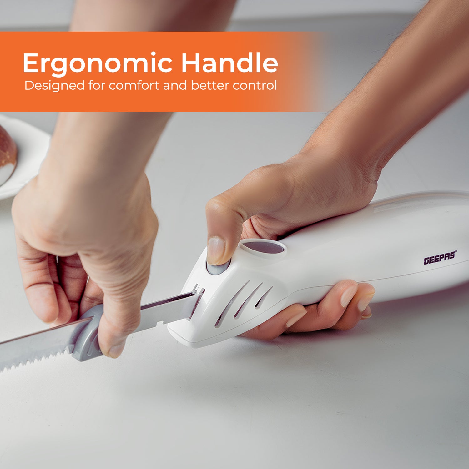 100W No-Noise Electric Carving Knife In White