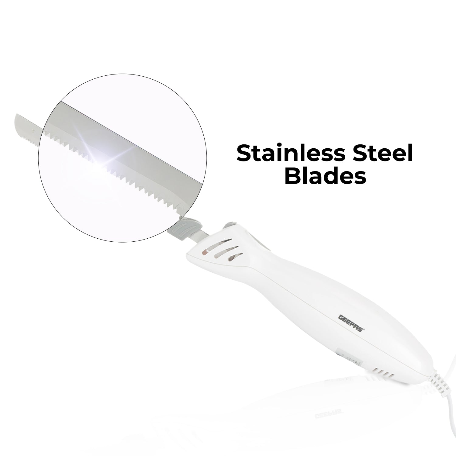 100W No-Noise Electric Carving Knife In White