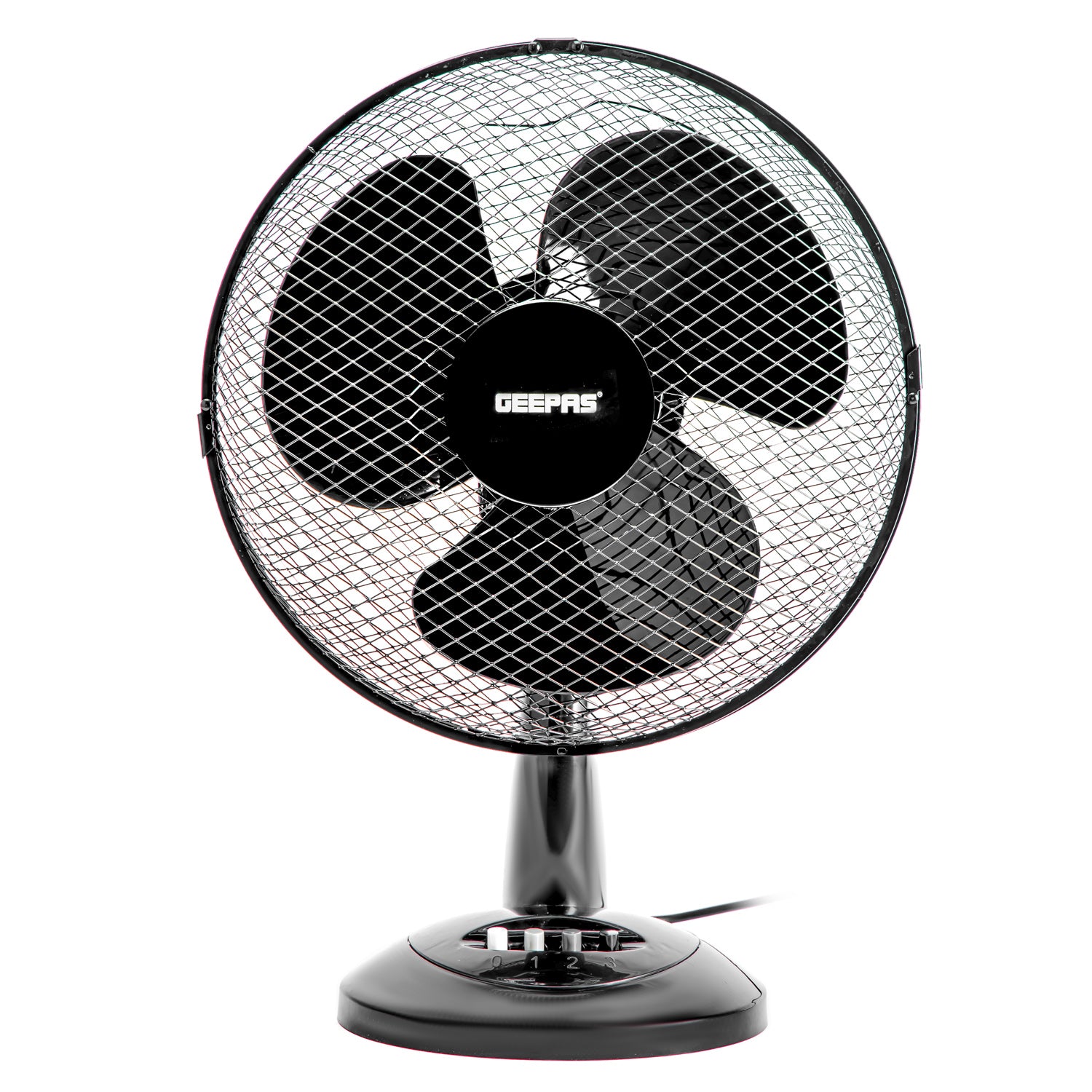 12-Inch Oscillating Black Table Fan with 3 Speed Settings