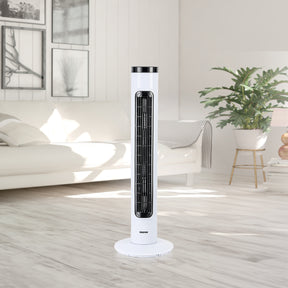 32-Inch Bladeless Tower Fan with 3 Speeds and Remote Control