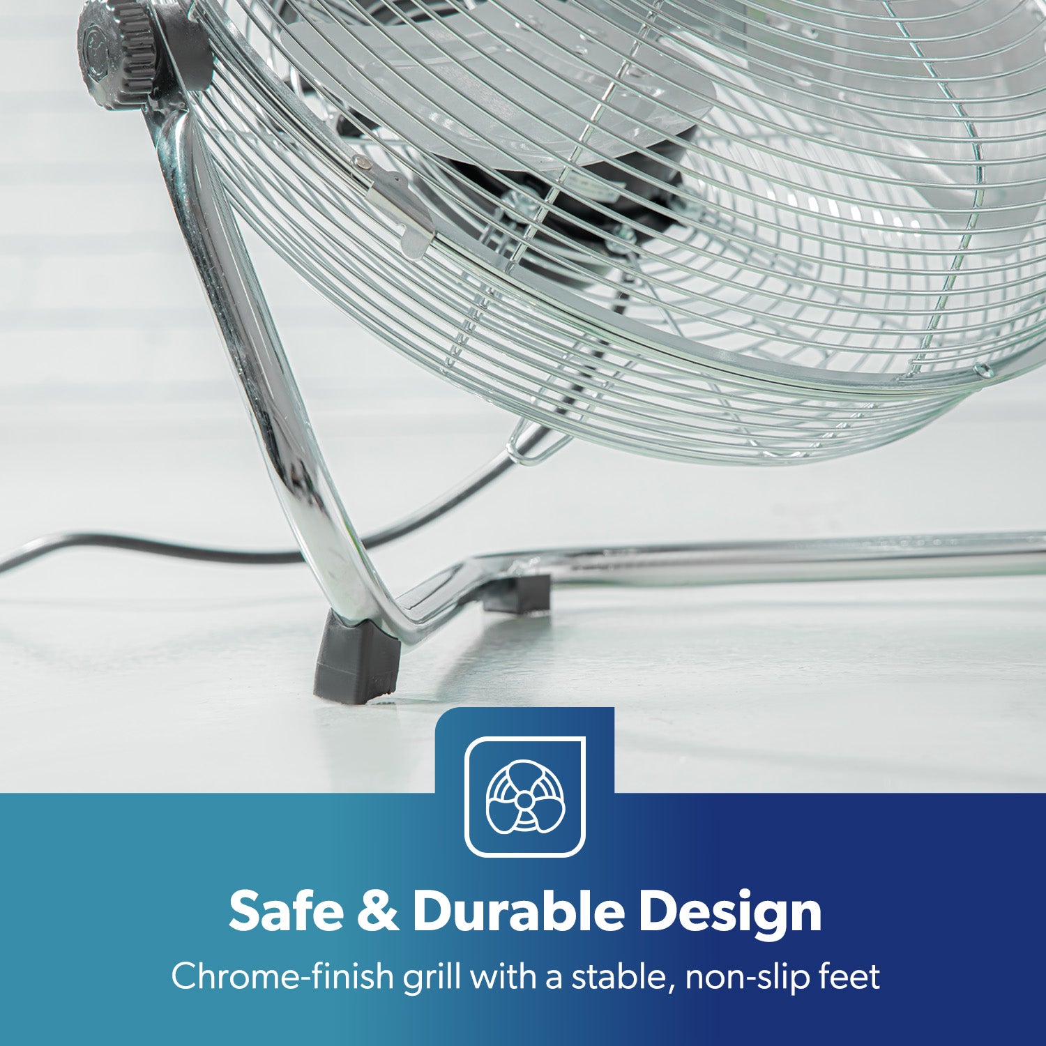 12-Inch Metal Floor Fan with 3 Speed Settings and Quiet Operation