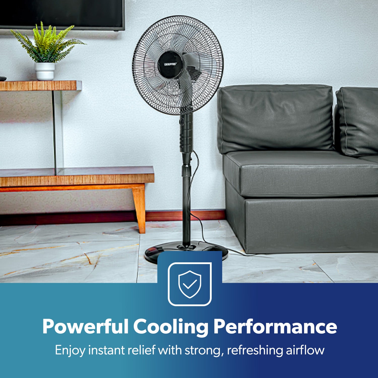 16-Inch Powerful Pedestal Fan with 3 Speeds