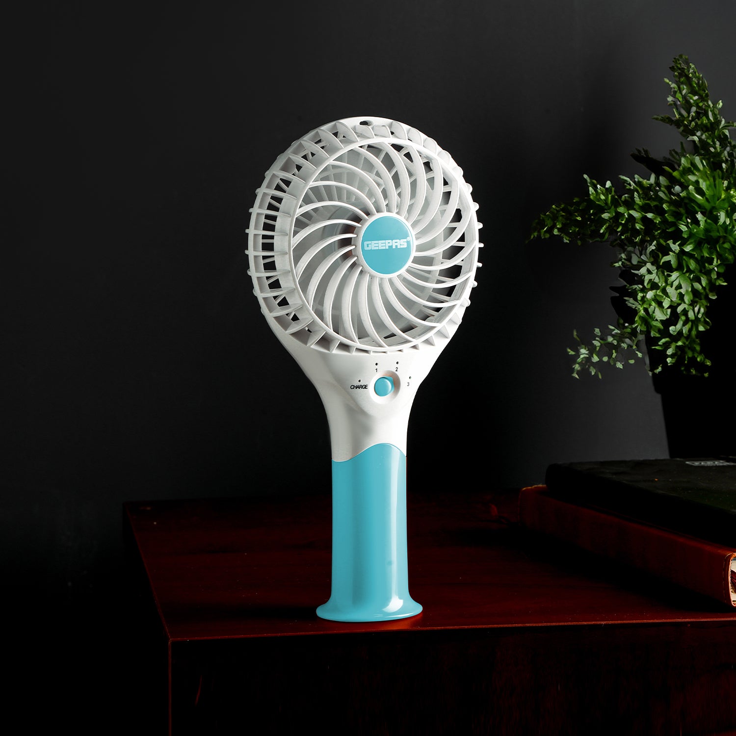 Blue Handheld Rechargeable Fan