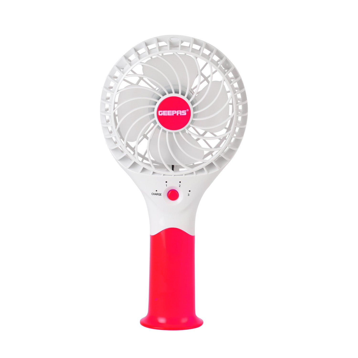 Pink Three-Speed Rechargeable Handheld Fan