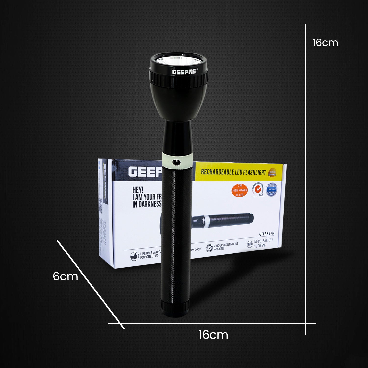 3000mAh Rechargeable CREE LED Lightweight Flashlight