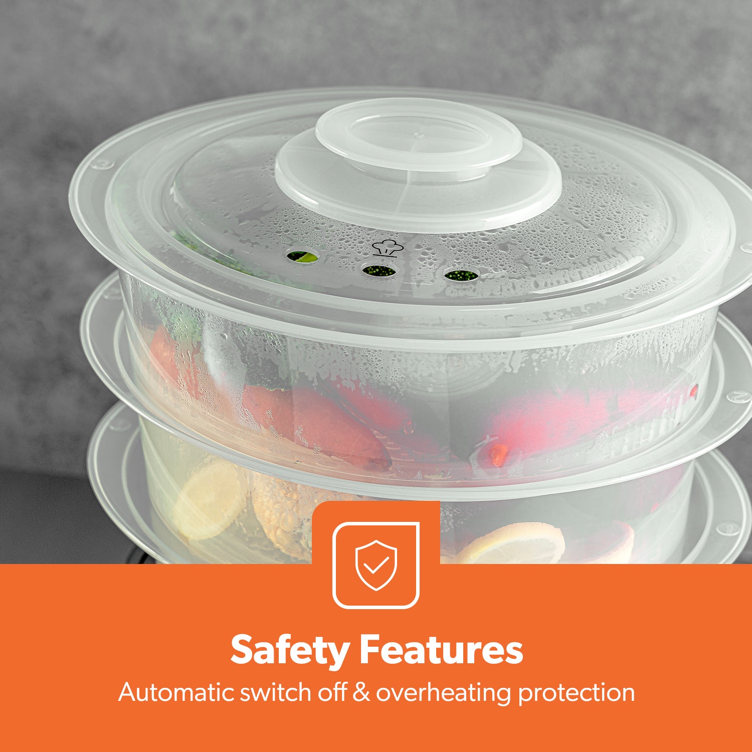 7.2L Stainless Steel Electric Food Steamer With 3 Tiers
