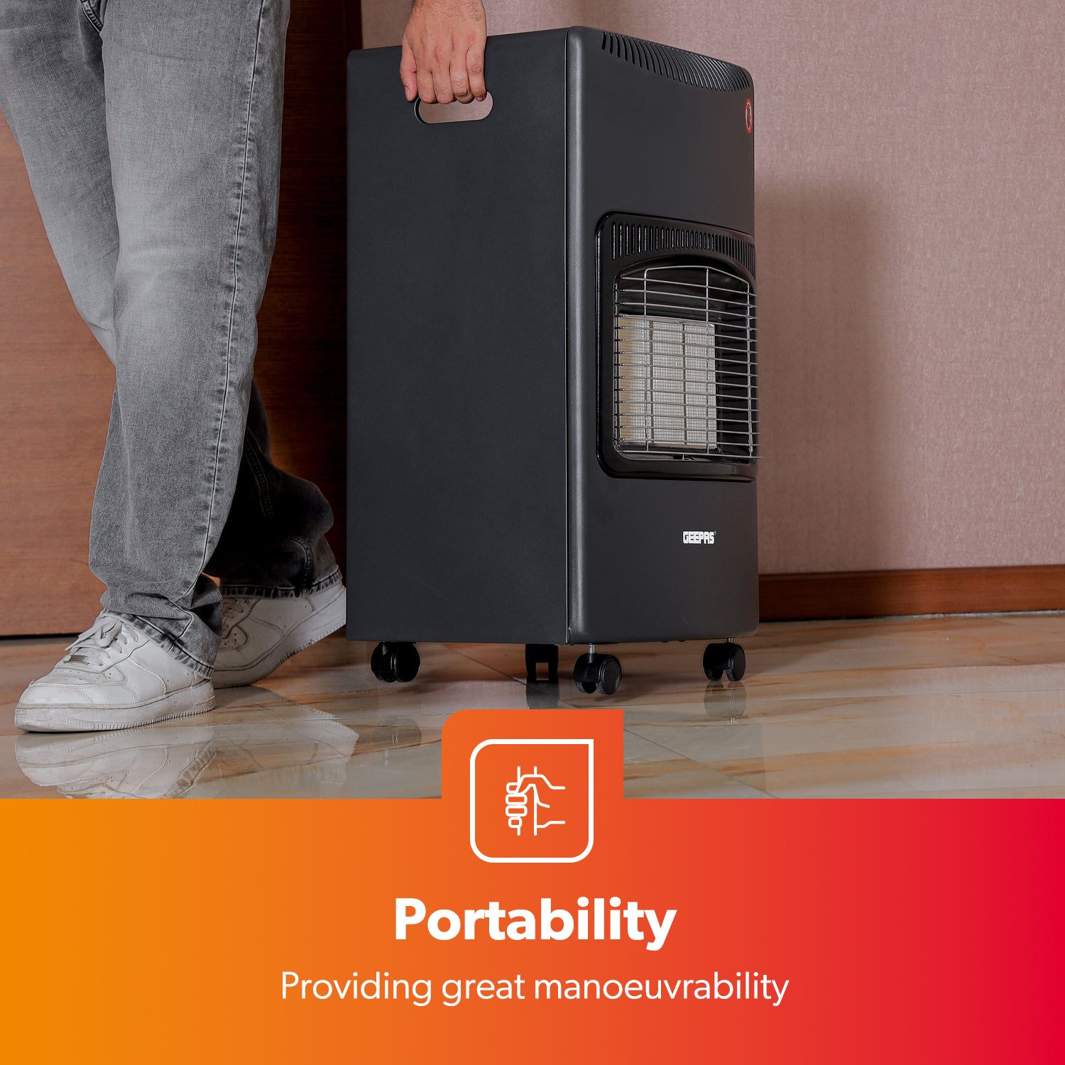 Portable Ceramic Gas Heaters 4.2KW Electric & Piezoelectric Ignition