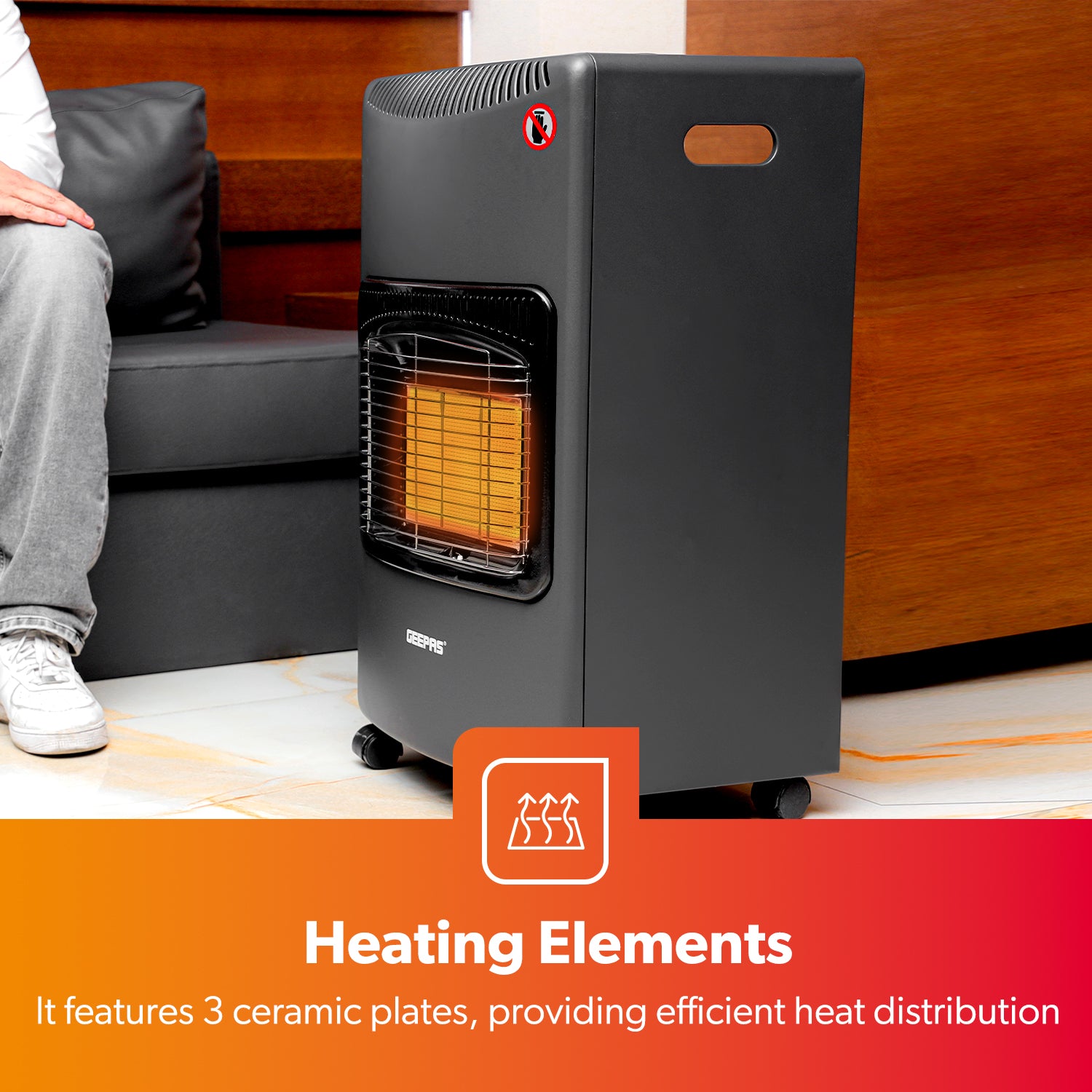 Portable Ceramic Gas Heaters 4.2KW Electric & Piezoelectric Ignition