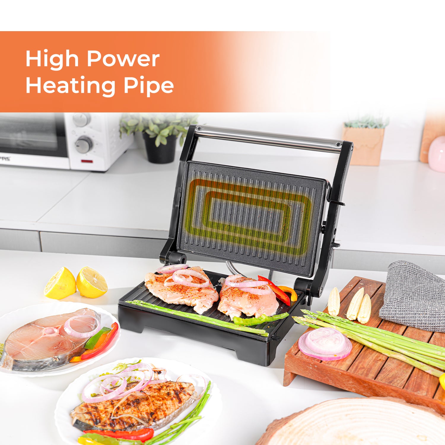 180° Stainless Steel Electric Sandwich Grill and Panini Press