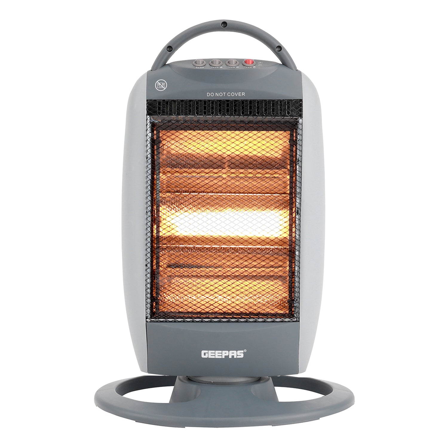 1.2KW Grey Oscillating Halogen Heater With Handle