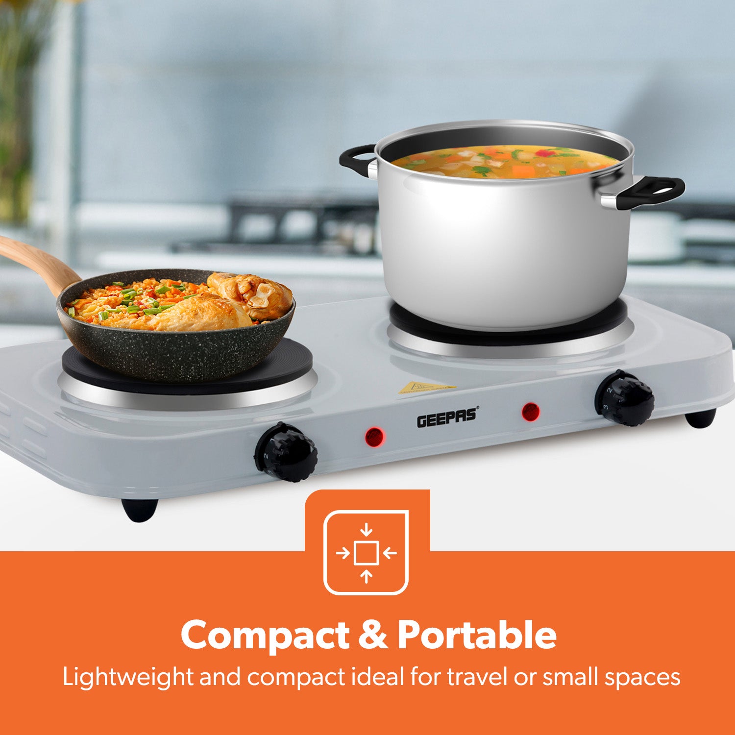 2000W Universal Electric Countertop Double Hot Plate