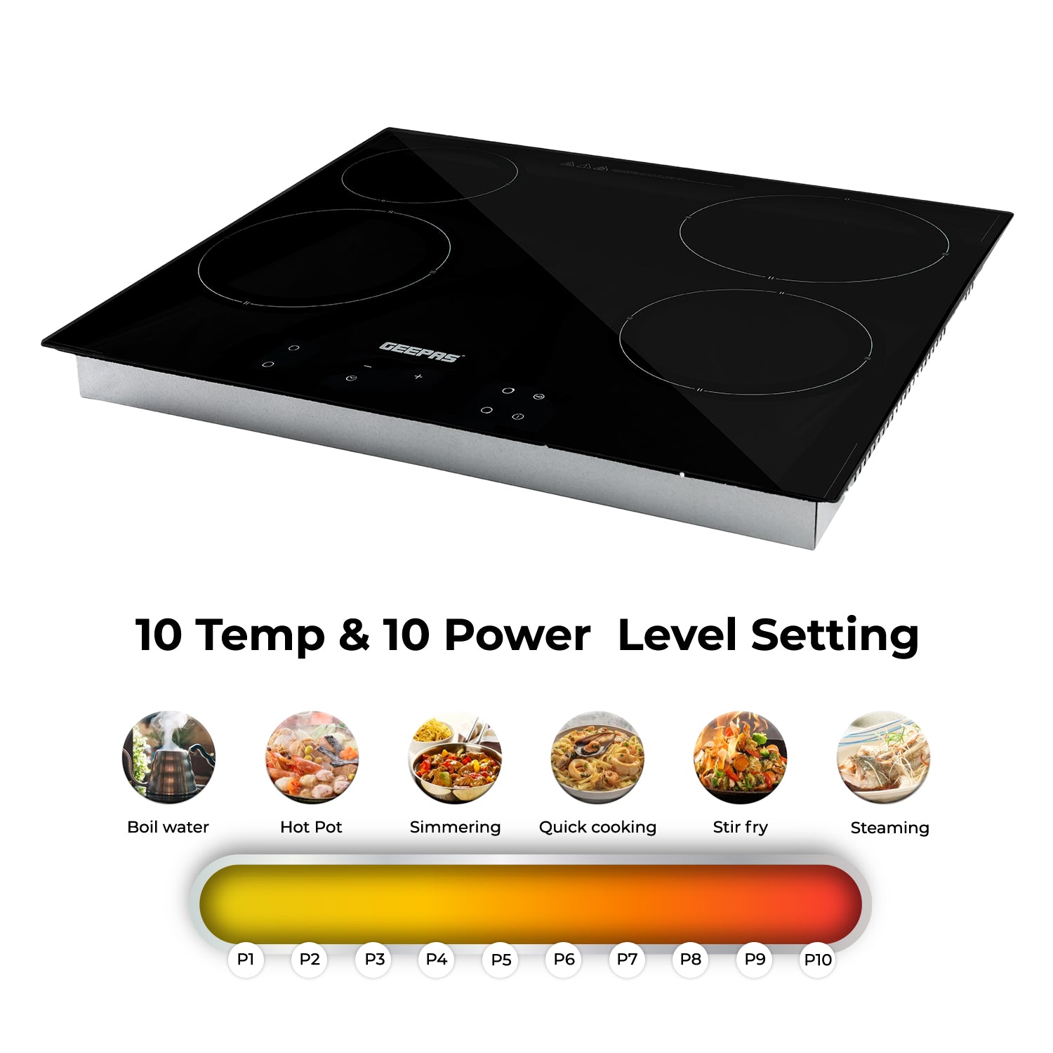 4-Burner Smart Digital Control Built-In Infrared Hob