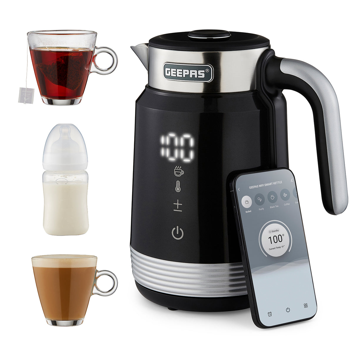 1.7L Stainless-Steel Smart Kettle Alexa Google Voice 2200W