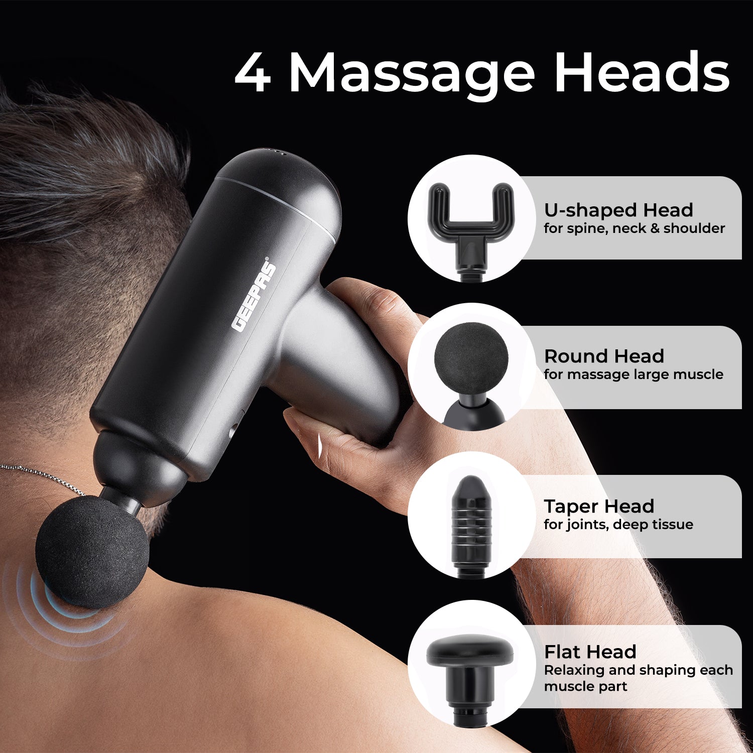 4-In-1 Rechargeable Sonic Massage Gun