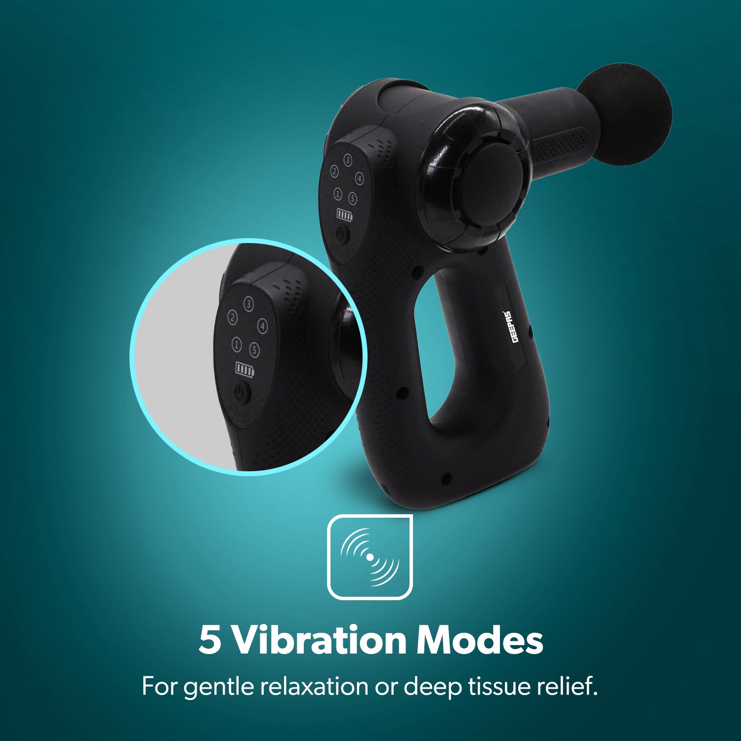 5-Speed Handheld Percussion Massager, Deep Tissue Massage Gun