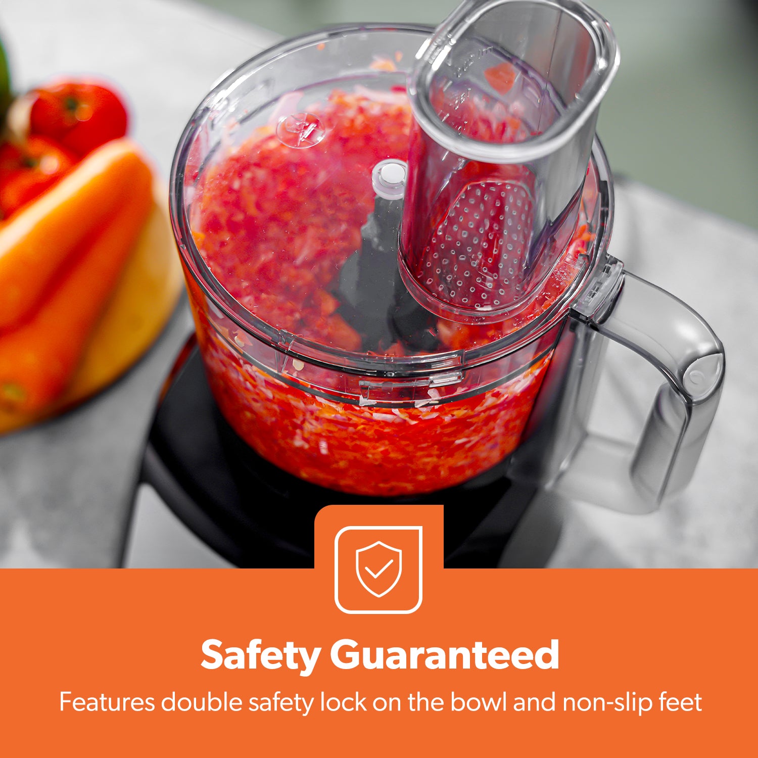1200W Compact Food Processor, Blender & Grinder Silver