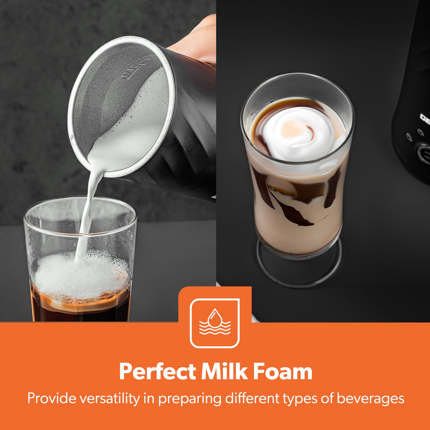 4-Setting Automatic Electric Milk Frother and Steamer
