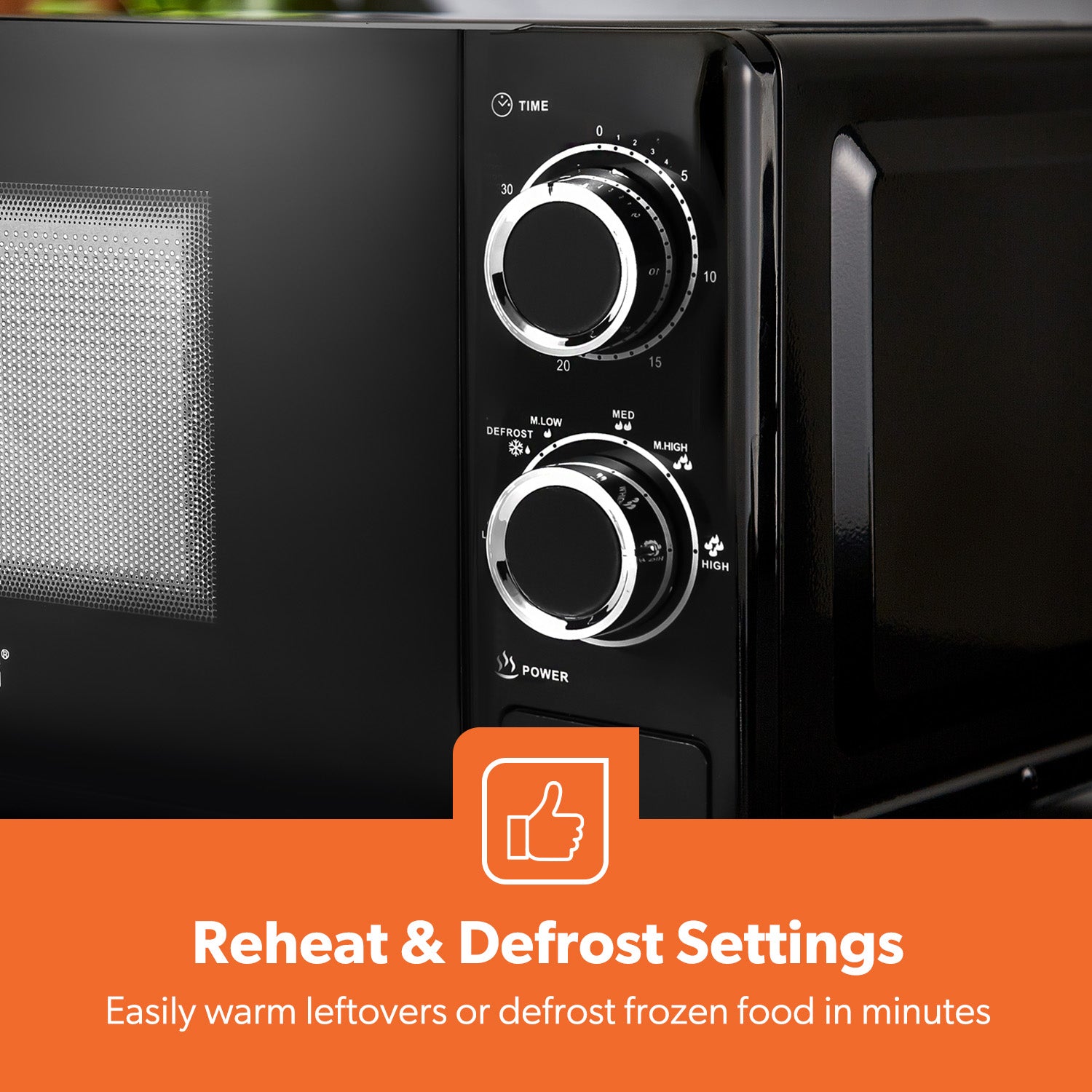 20L Black Solo Freestanding Manual Microwave