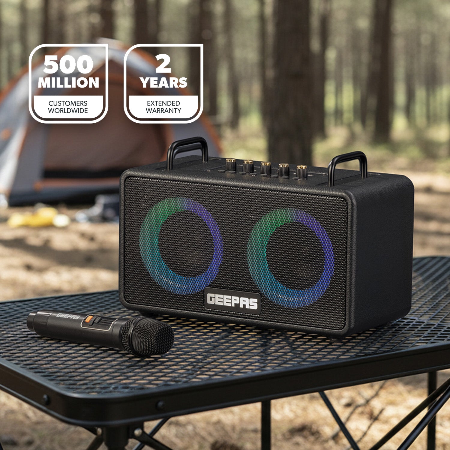 Portable Bluetooth Speaker With Wireless Microphone Karaoke Machine