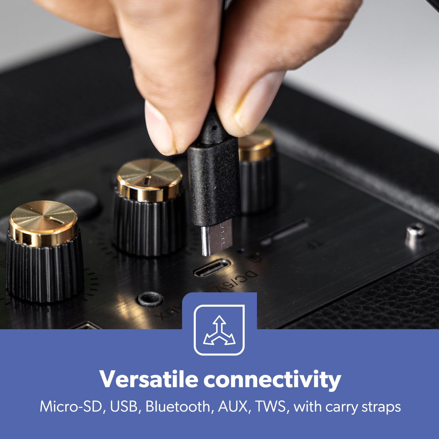 Portable Bluetooth Speaker With Wireless Microphone Karaoke Machine