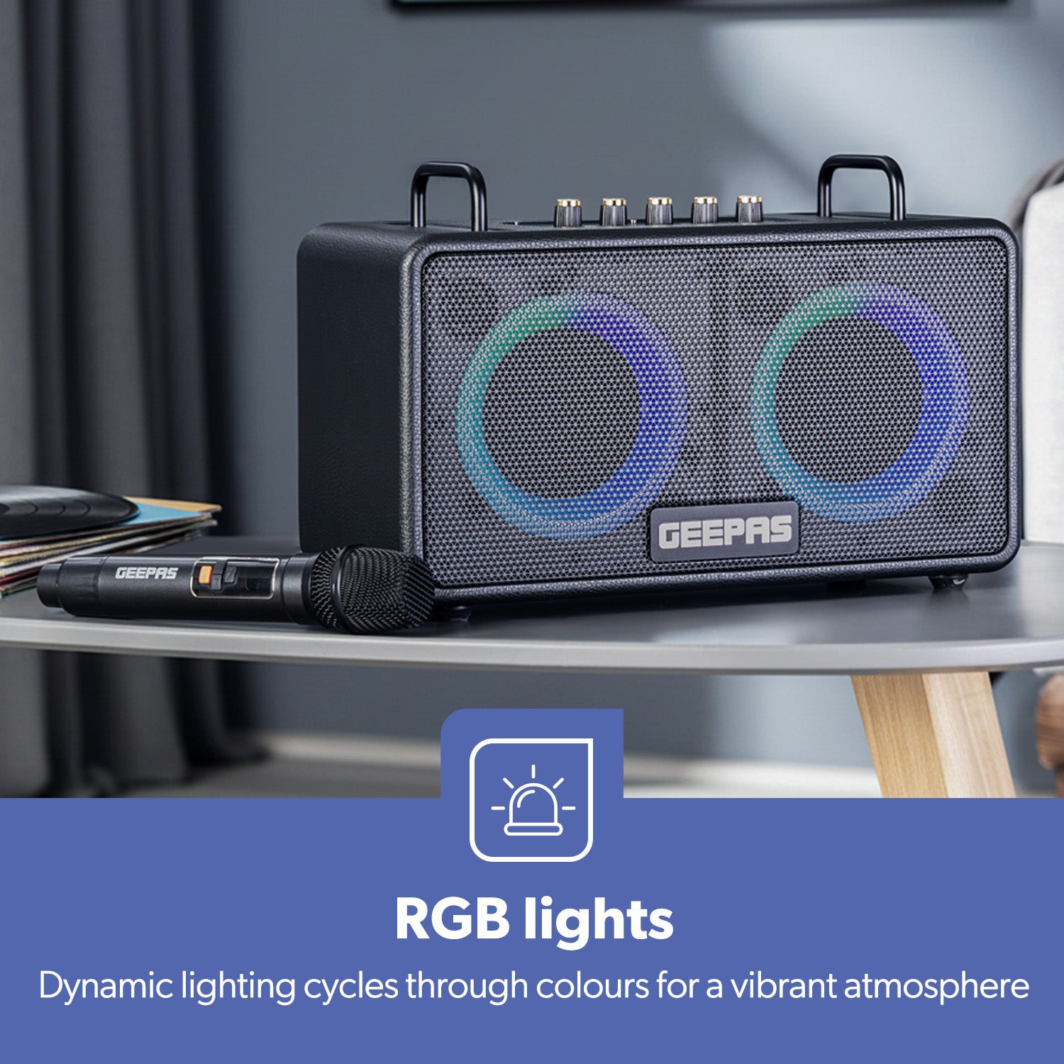 Portable Bluetooth Speaker With Wireless Microphone Karaoke Machine