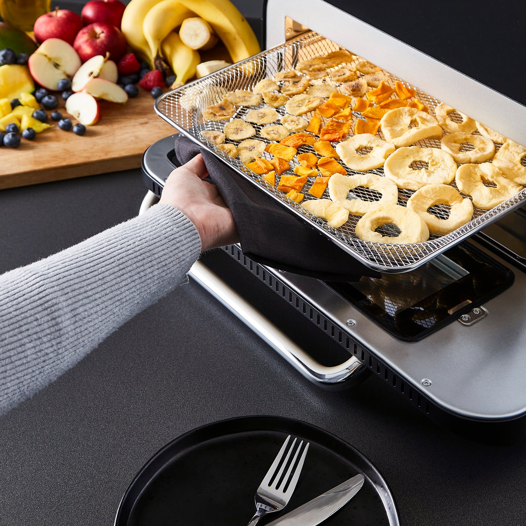 15-In-1 Black Air Fryer Pizza Oven For Indoor & Outdoor 18L