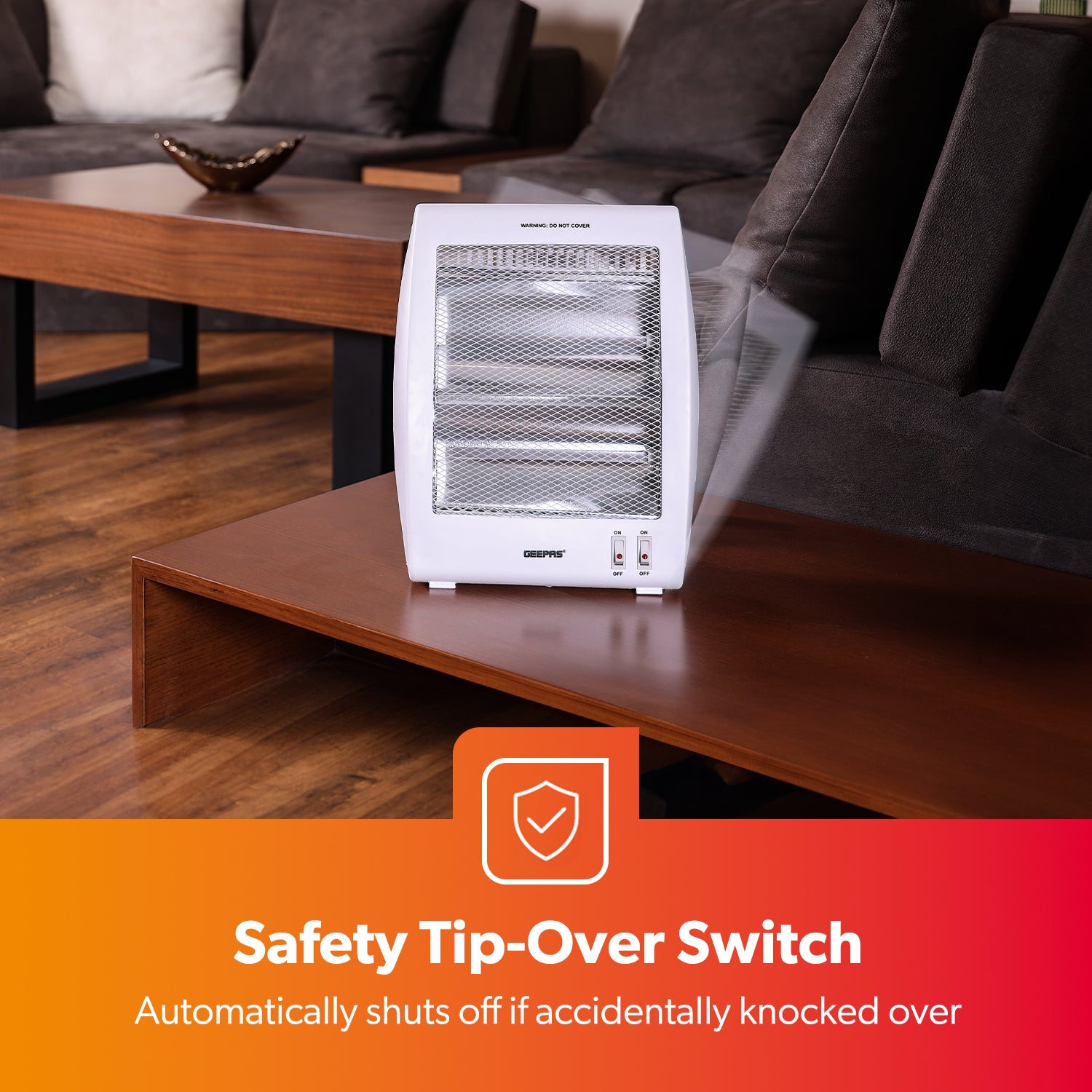 Portable Upright Electric Quartz Halogen Heater 800W