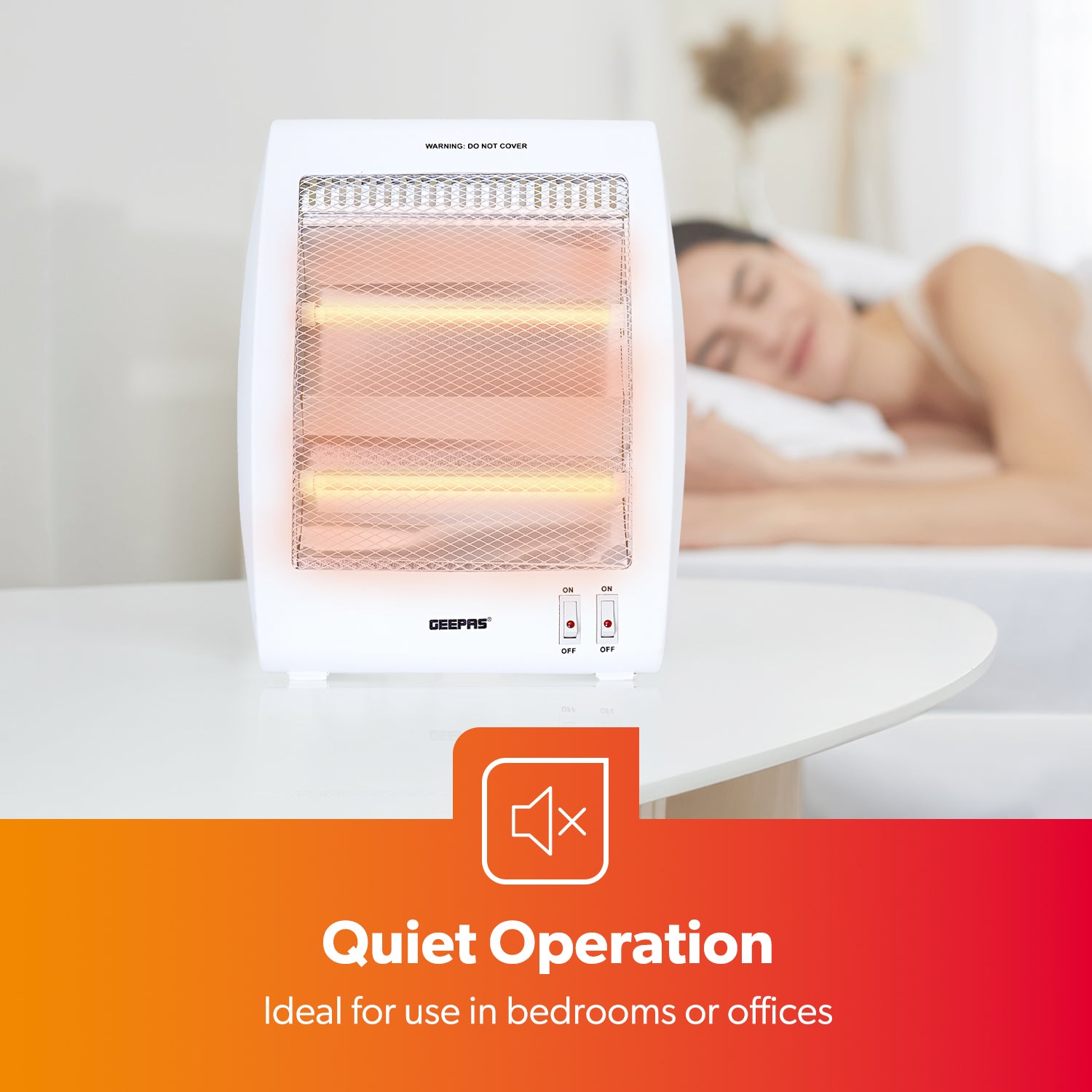 Portable Upright Electric Quartz Halogen Heater 800W