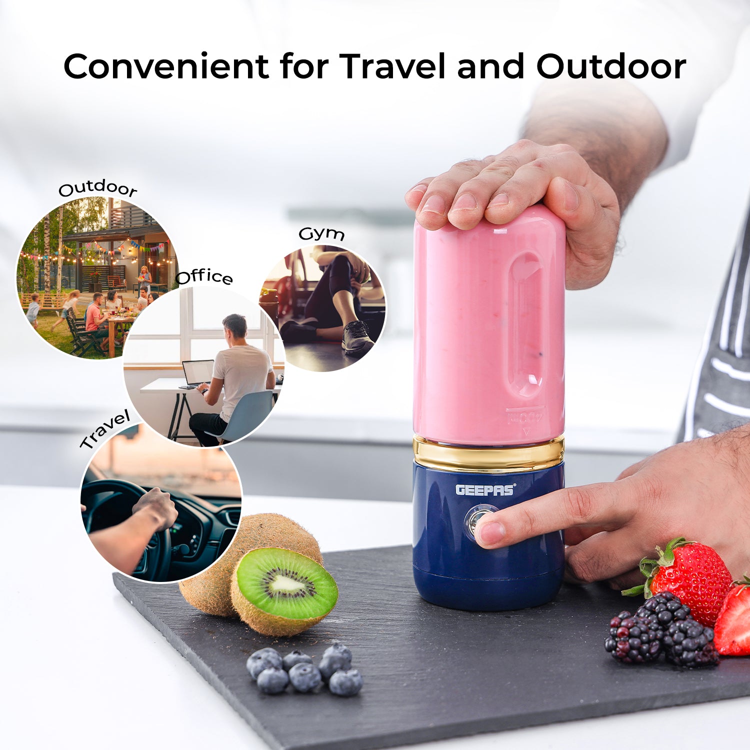 420ml Navy Handheld Rechargeable Portable Mini Blender
