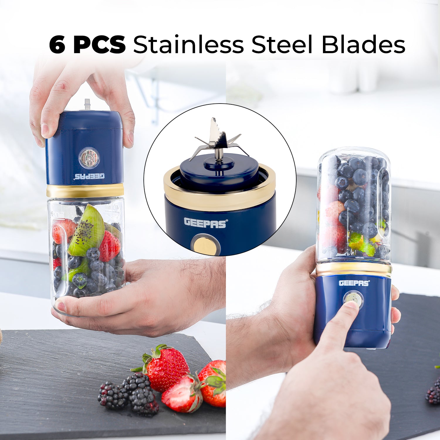 420ml Navy Handheld Rechargeable Portable Mini Blender