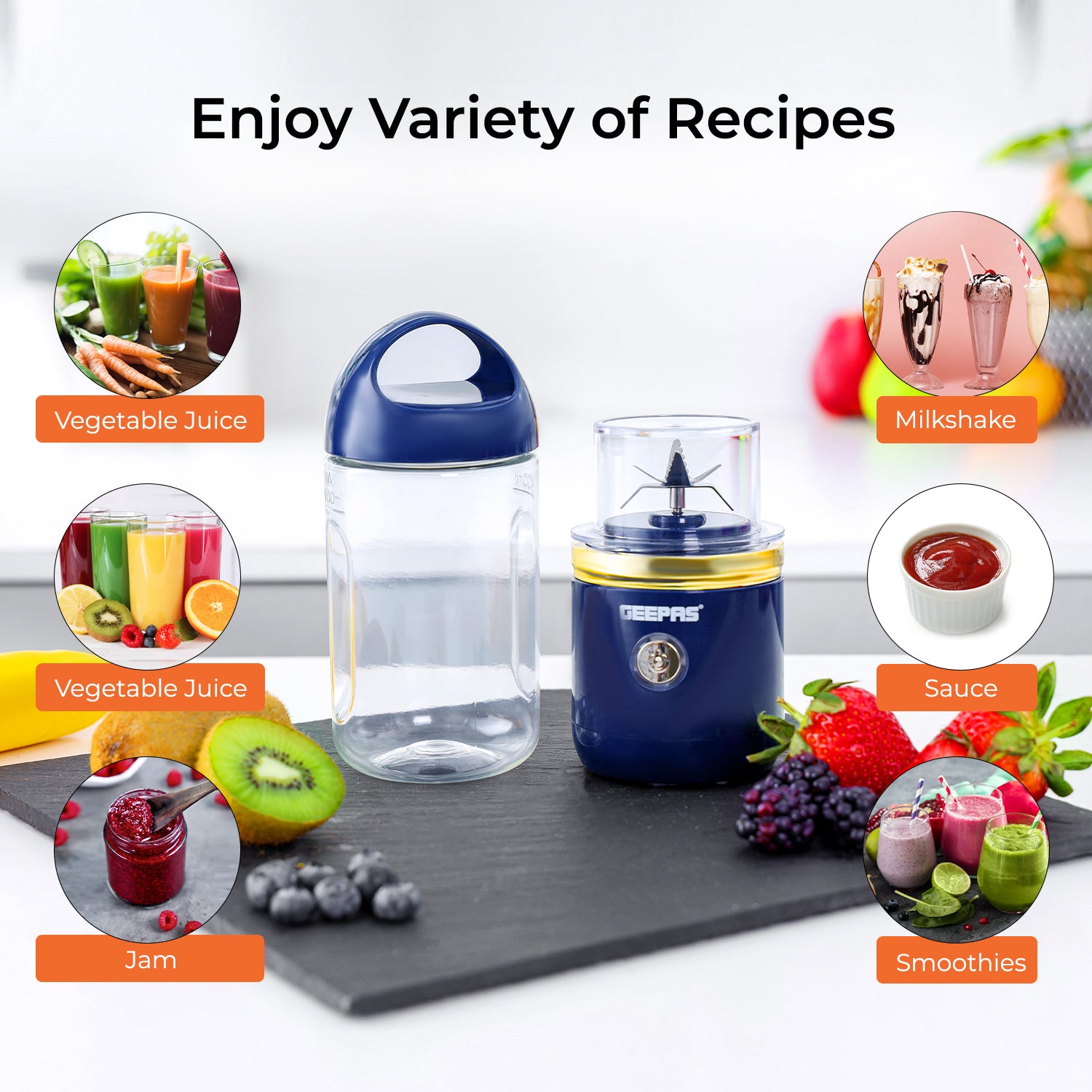 420ml Navy Handheld Rechargeable Portable Mini Blender