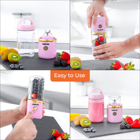 420ml Rechargeable Portable Blender and Juicer (Pink)