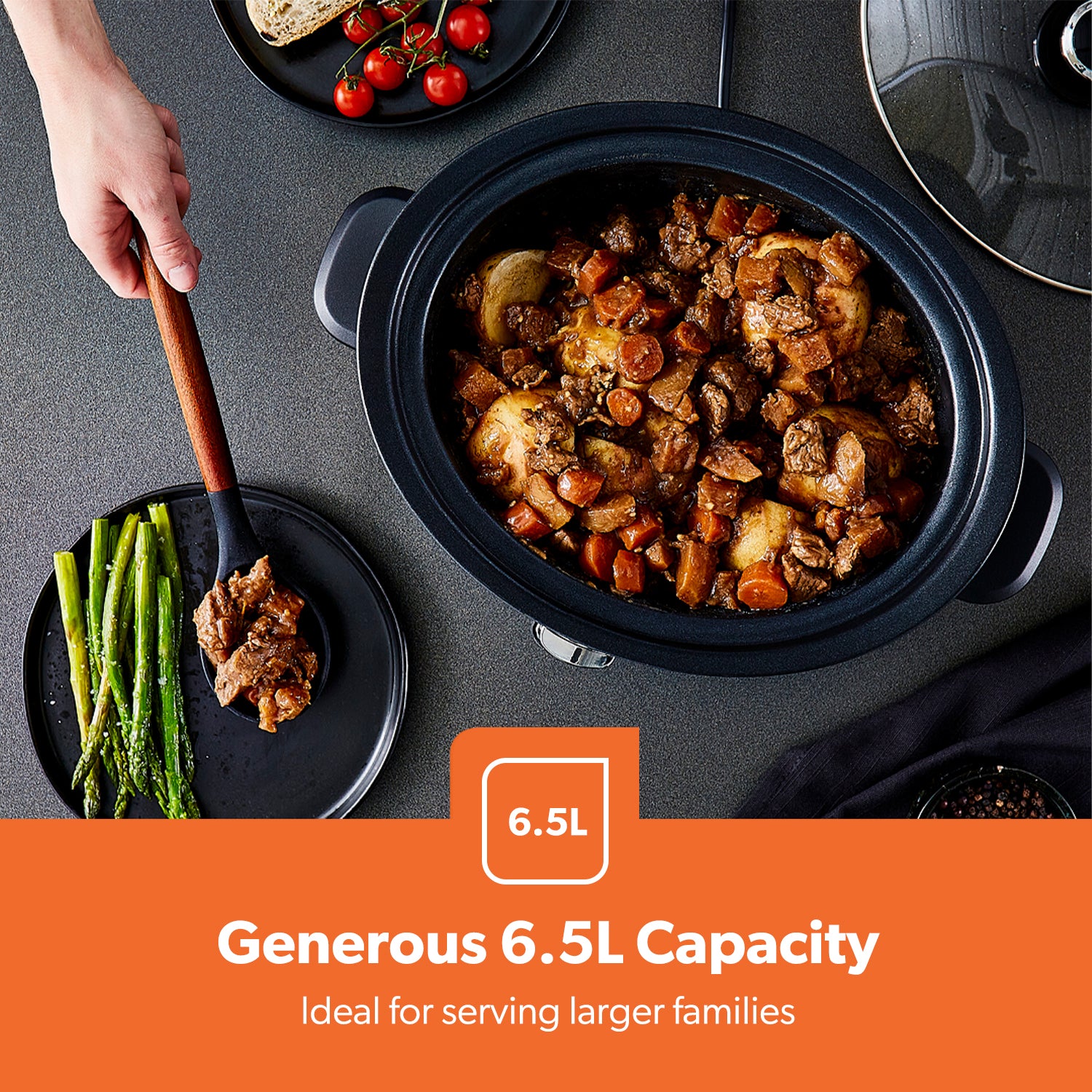 6.5L Black Matt Premium Electric Multi Slow Cooker